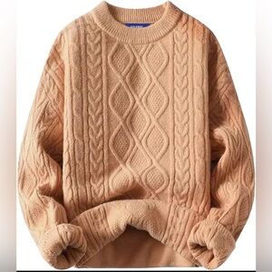 Aelfric Eden Cable Knit Sweater Camel Color Size Medium
